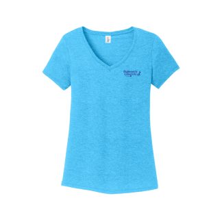 District ® Women’s Perfect Tri ® V-Neck Tee (DM1350L) with embroidered logo